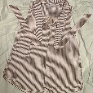 Striped Button-Up Women's Top